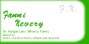 fanni nevery business card