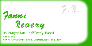 fanni nevery business card